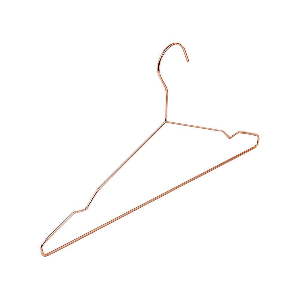 Drying Racks & Hangers: Adult 16.5" Rose Gold Shiny Metal Wire Coat Suit Top Clothes Hangers (60pc per set)