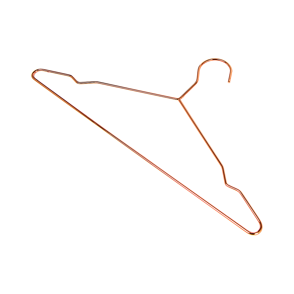 Drying Racks & Hangers: Adult 16.5" Rose Gold Shiny Metal Wire Coat Suit Top Clothes Hangers (60pc per set)