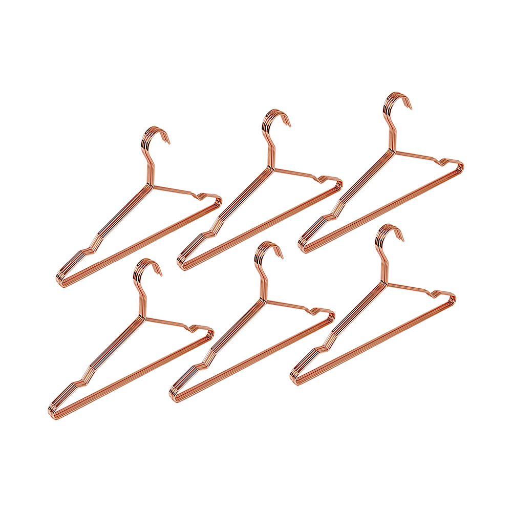 Drying Racks & Hangers: Adult 16.5" Rose Gold Shiny Metal Wire Coat Suit Top Clothes Hangers (60pc per set)