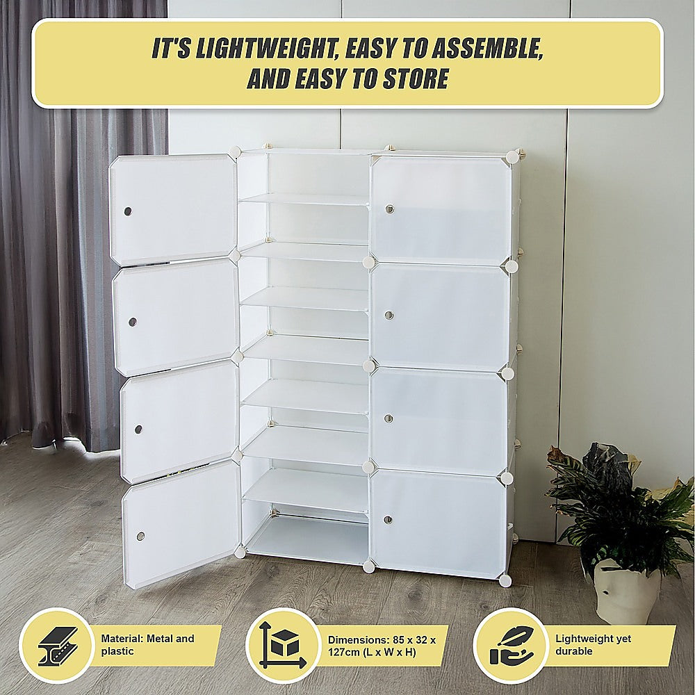 Sofas & Sofa Beds: White Cube DIY Shoe Cabinet Rack Storage Portable Stackable Organiser Stand