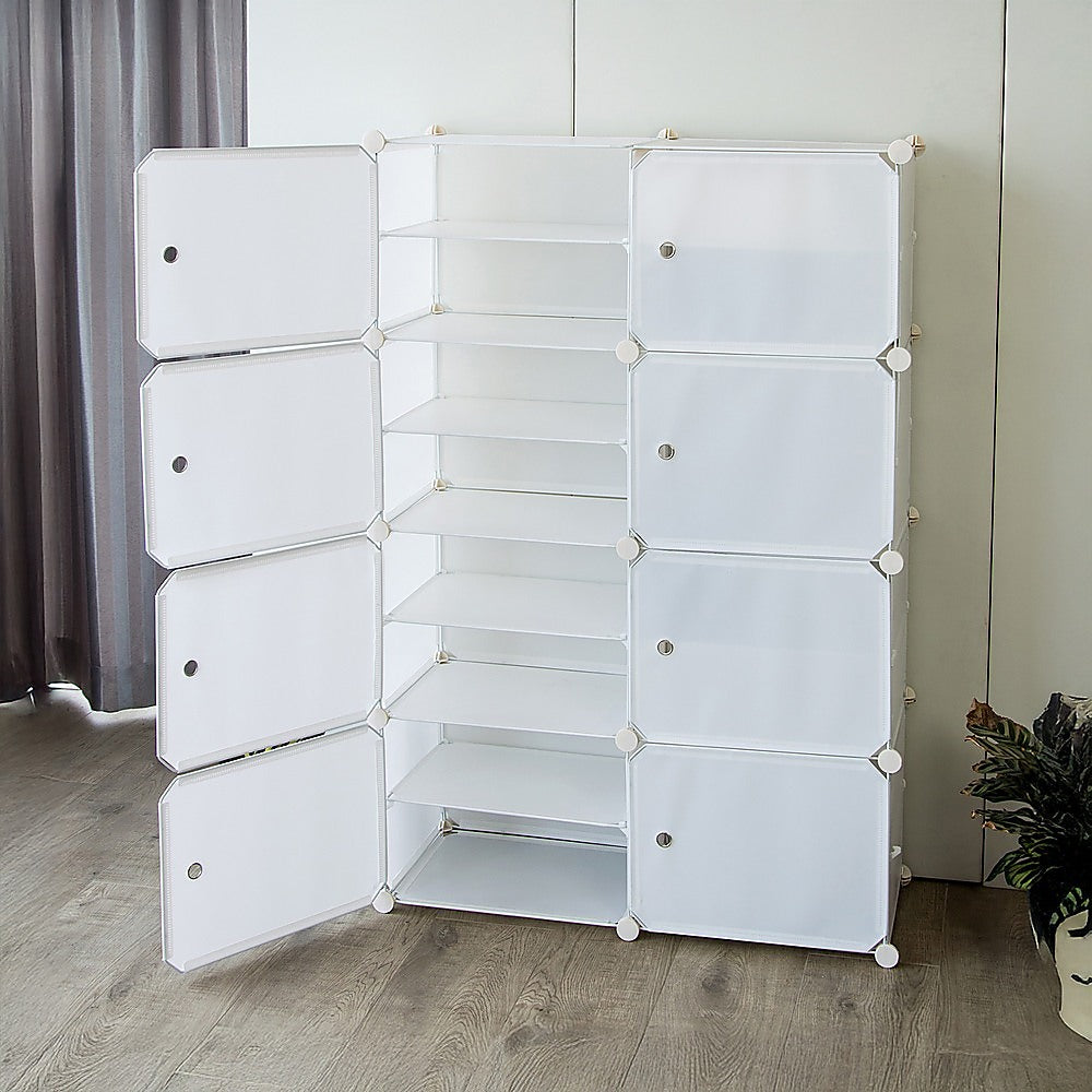 Sofas & Sofa Beds: White Cube DIY Shoe Cabinet Rack Storage Portable Stackable Organiser Stand