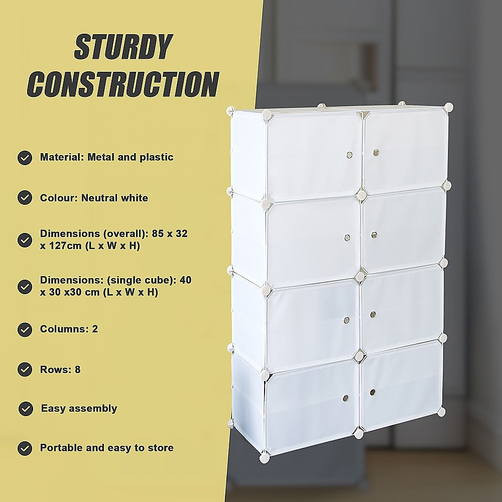 Sofas & Sofa Beds: White Cube DIY Shoe Cabinet Rack Storage Portable Stackable Organiser Stand