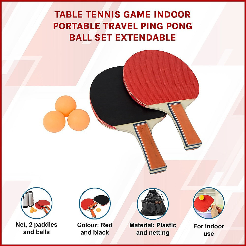 Activity Games: Table Tennis Game Indoor Portable Travel Ping Pong Ball Set Extendable