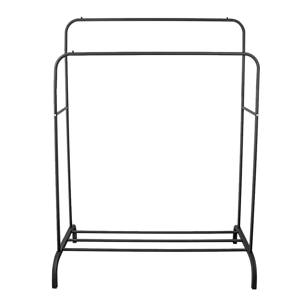 Clothing & Wardrobe Storage: Heavy Metal Double Clothes Rail Hanging Rack Garment Display Stand Storage Shelf