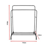 Clothing & Wardrobe Storage: Heavy Metal Double Clothes Rail Hanging Rack Garment Display Stand Storage Shelf