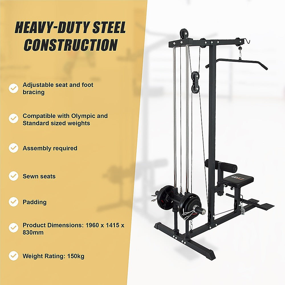 Gym Equipment & Accessories: Lat PullDown Low Row Fitness Machine