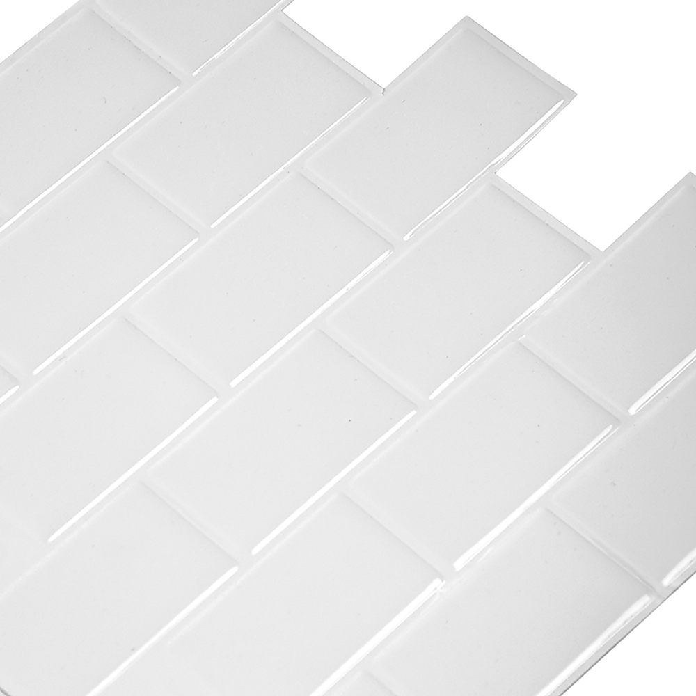 Building Materials: Tiles 3D Peel and Stick Wall Tile Subway White (30 x 30cm x 10 sheets)