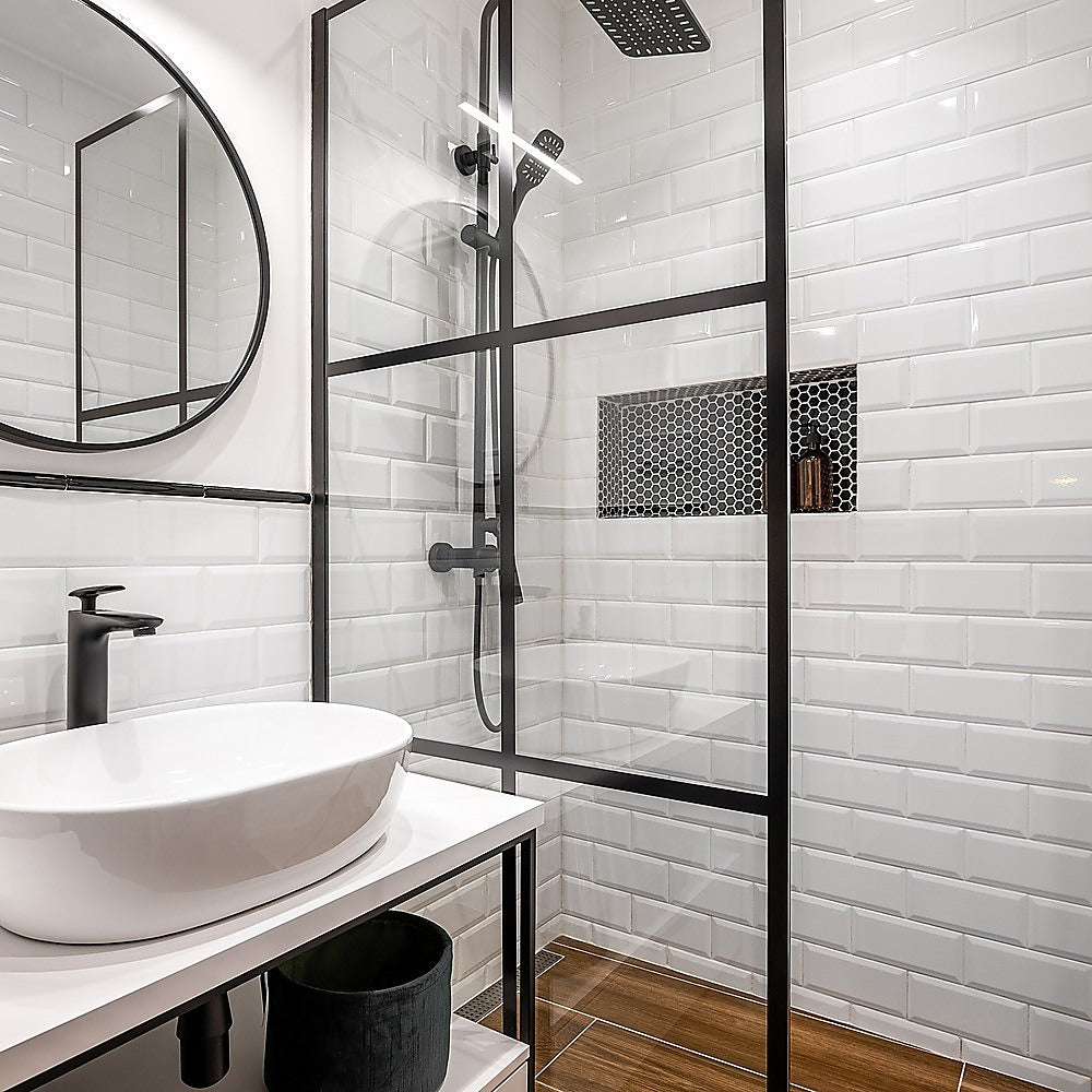 Building Materials: Tiles 3D Peel and Stick Wall Tile Subway White (30 x 30cm x 10 sheets)