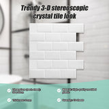 Building Materials: Tiles 3D Peel and Stick Wall Tile Subway White (30 x 30cm x 10 sheets)