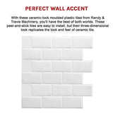 Building Materials: Tiles 3D Peel and Stick Wall Tile Subway White (30 x 30cm x 10 sheets)