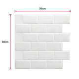 Building Materials: Tiles 3D Peel and Stick Wall Tile Subway White (30 x 30cm x 10 sheets)
