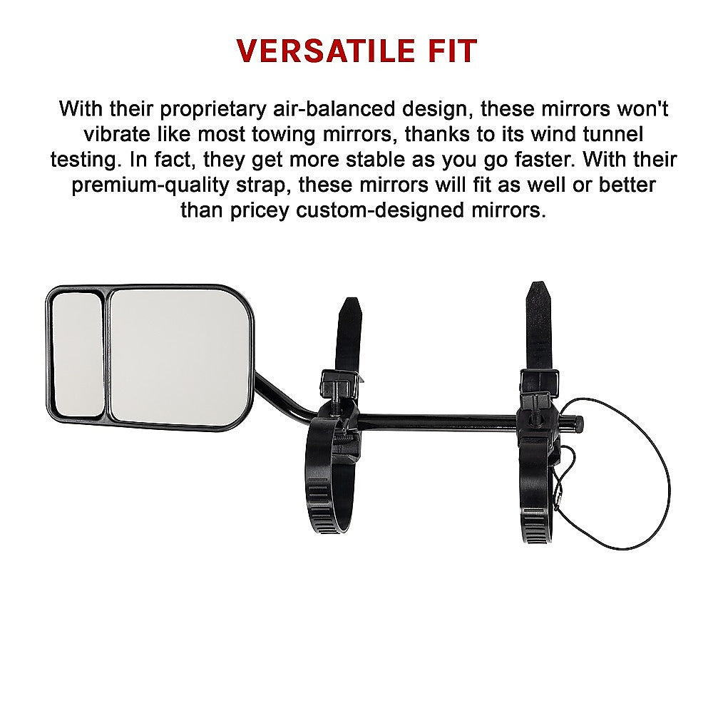 Masonry Tools: 2x Towing Mirrors Pair Clip on Multi Fit Clamp On Towing Caravan 4X4 Trailer