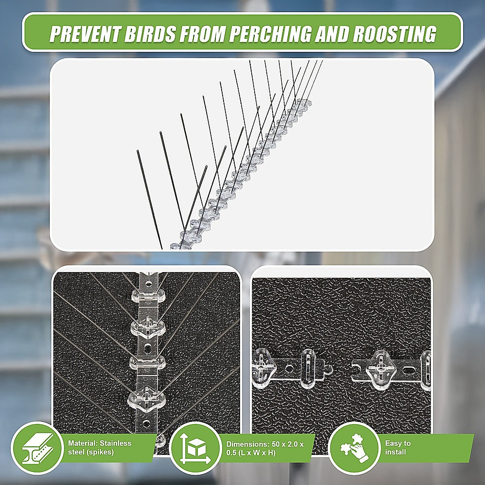 Gardening Accessories: 20x 50cm Bird Spike S304 wire Spikes Eaves Pigeon Gull Starling 10M