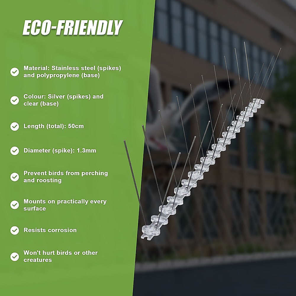 Gardening Accessories: 20x 50cm Bird Spike S304 wire Spikes Eaves Pigeon Gull Starling 10M