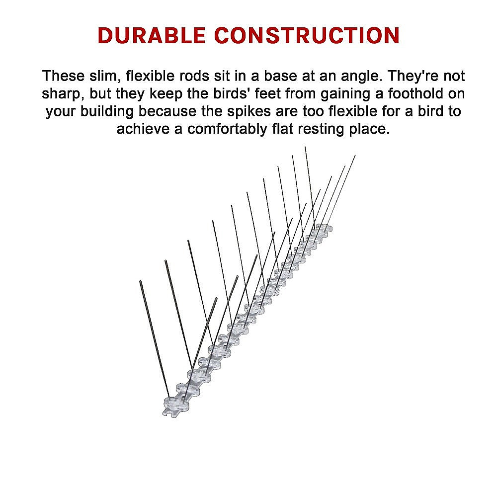 Gardening Accessories: 20x 50cm Bird Spike S304 wire Spikes Eaves Pigeon Gull Starling 10M