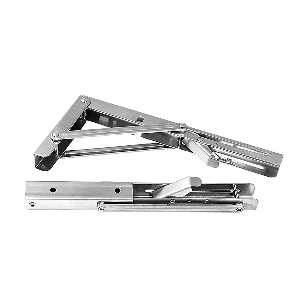 Sofas & Sofa Beds: 2x 10" Stainless Steel Folding Table Bracket Shelf Bench 50kg Load Heavy Duty