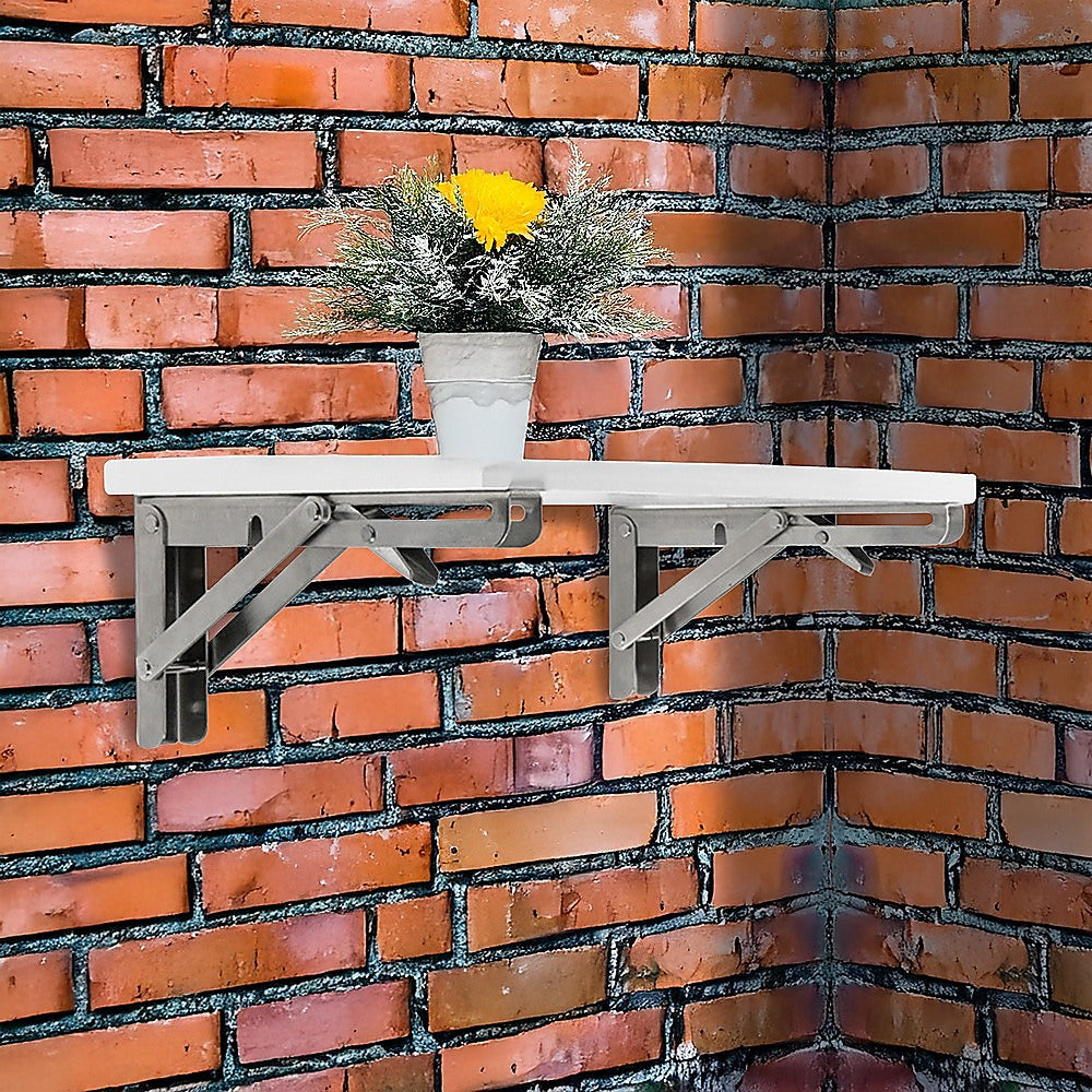 Sofas & Sofa Beds: 2x 20" Stainless Steel Folding Table Bracket Shelf Bench 50kg Load Heavy Duty
