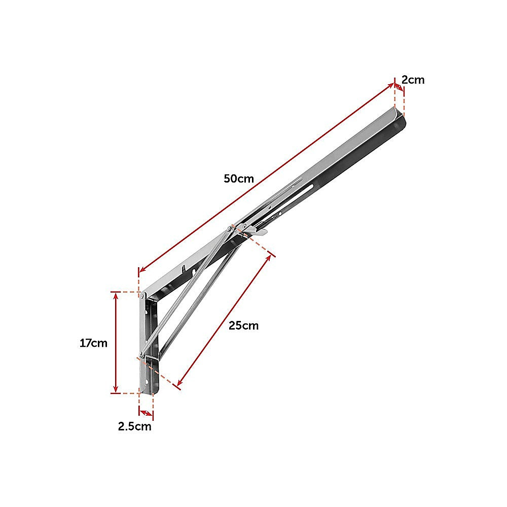 Sofas & Sofa Beds: 2x 20" Stainless Steel Folding Table Bracket Shelf Bench 50kg Load Heavy Duty