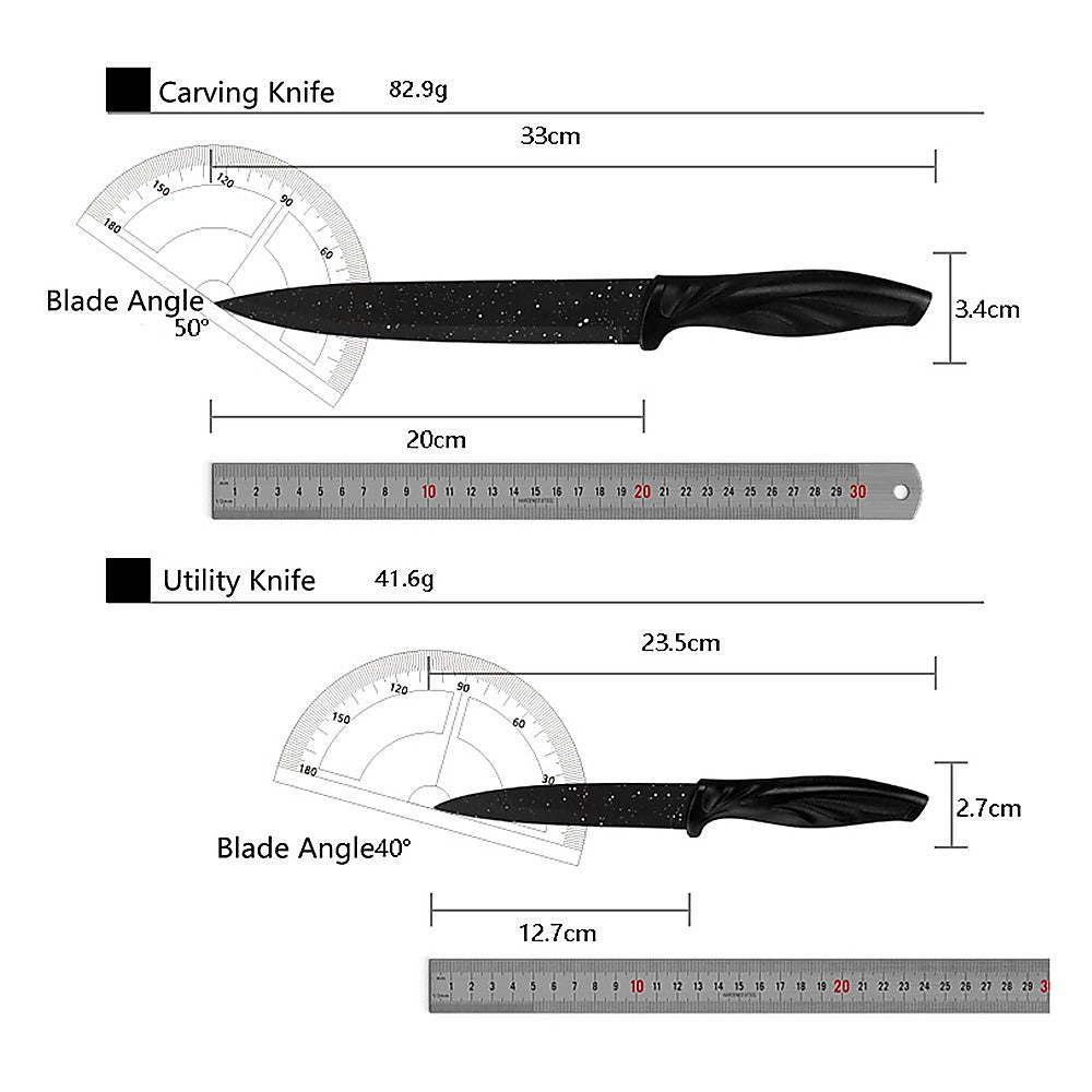 Kitchen Utensils: Kitchen 17 Piece Knife Set with Block and Sharpener Chef Knives