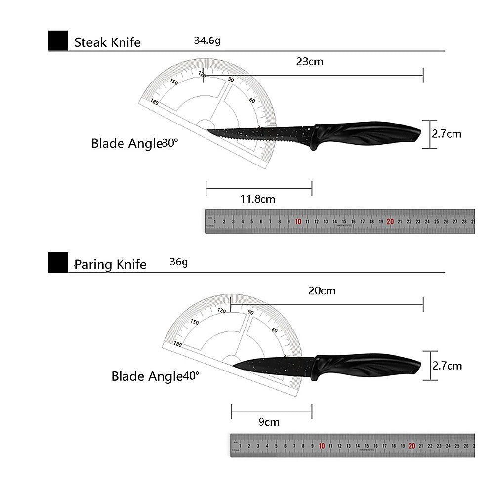 Kitchen Utensils: Kitchen 17 Piece Knife Set with Block and Sharpener Chef Knives