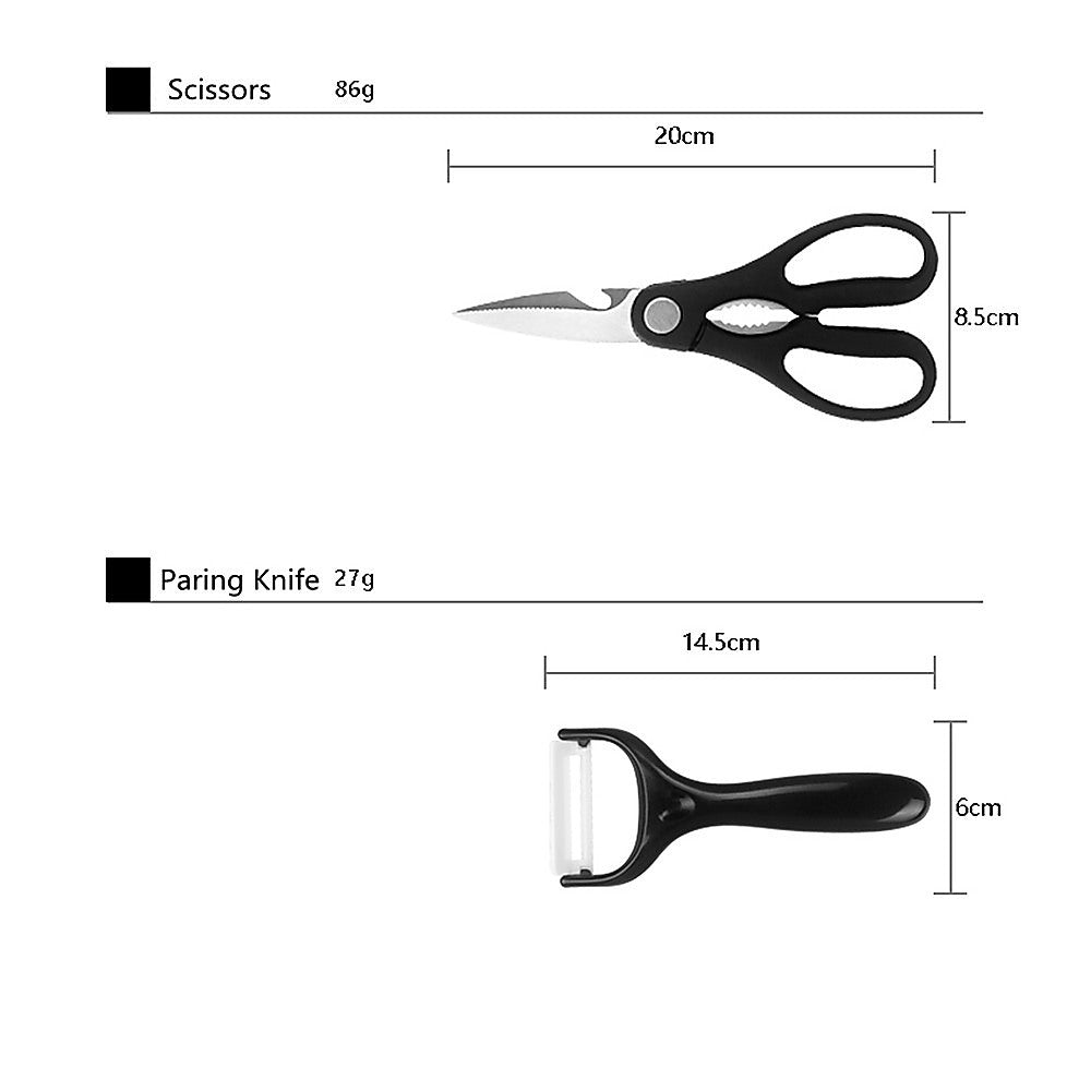Kitchen Utensils: Kitchen 17 Piece Knife Set with Block and Sharpener Chef Knives