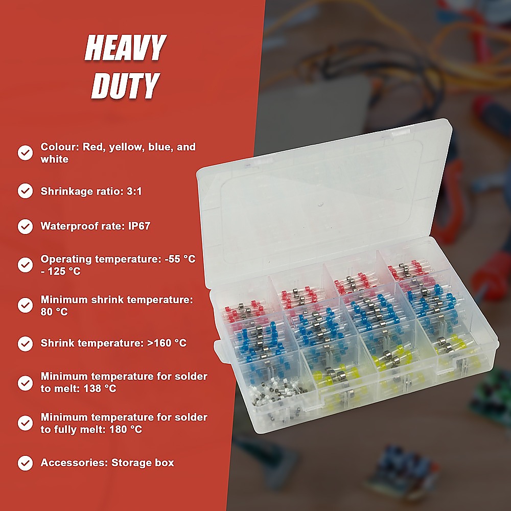 Masonry Tools: 250PCS Waterproof Solder Seal Sleeve Heat Shrink Butt Wire Connectors Terminals