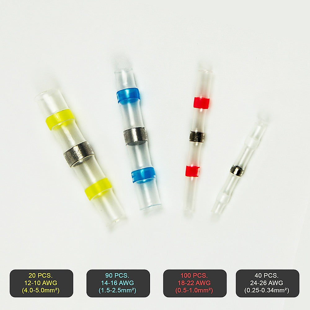 Masonry Tools: 250PCS Waterproof Solder Seal Sleeve Heat Shrink Butt Wire Connectors Terminals