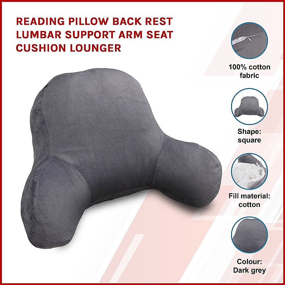 Pillows: Reading Pillow Back Rest Lumbar Support Arm Seat Cushion Lounger