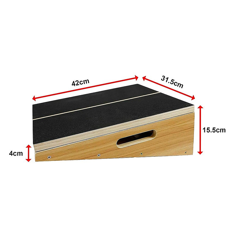 Yoga & Pilates: Wooden Slant Exercise Board With Adjustable Incline And Non-Slip Surface