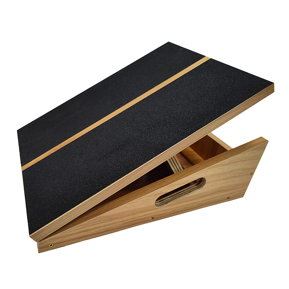 Yoga & Pilates: Wooden Slant Exercise Board With Adjustable Incline And Non-Slip Surface