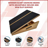 Yoga & Pilates: Wooden Slant Exercise Board With Adjustable Incline And Non-Slip Surface