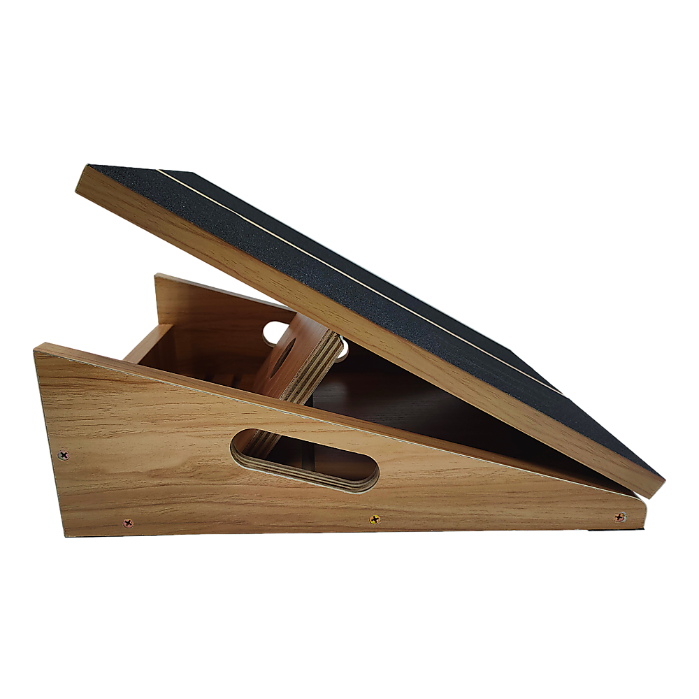 Yoga & Pilates: Wooden Slant Exercise Board With Adjustable Incline And Non-Slip Surface