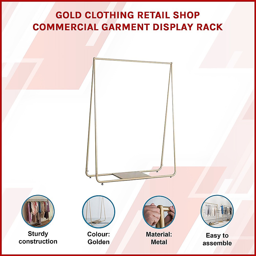 Retail: Gold Clothing Retail Shop Commercial Garment Display Rack
