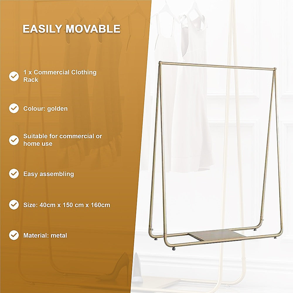 Retail: Gold Clothing Retail Shop Commercial Garment Display Rack