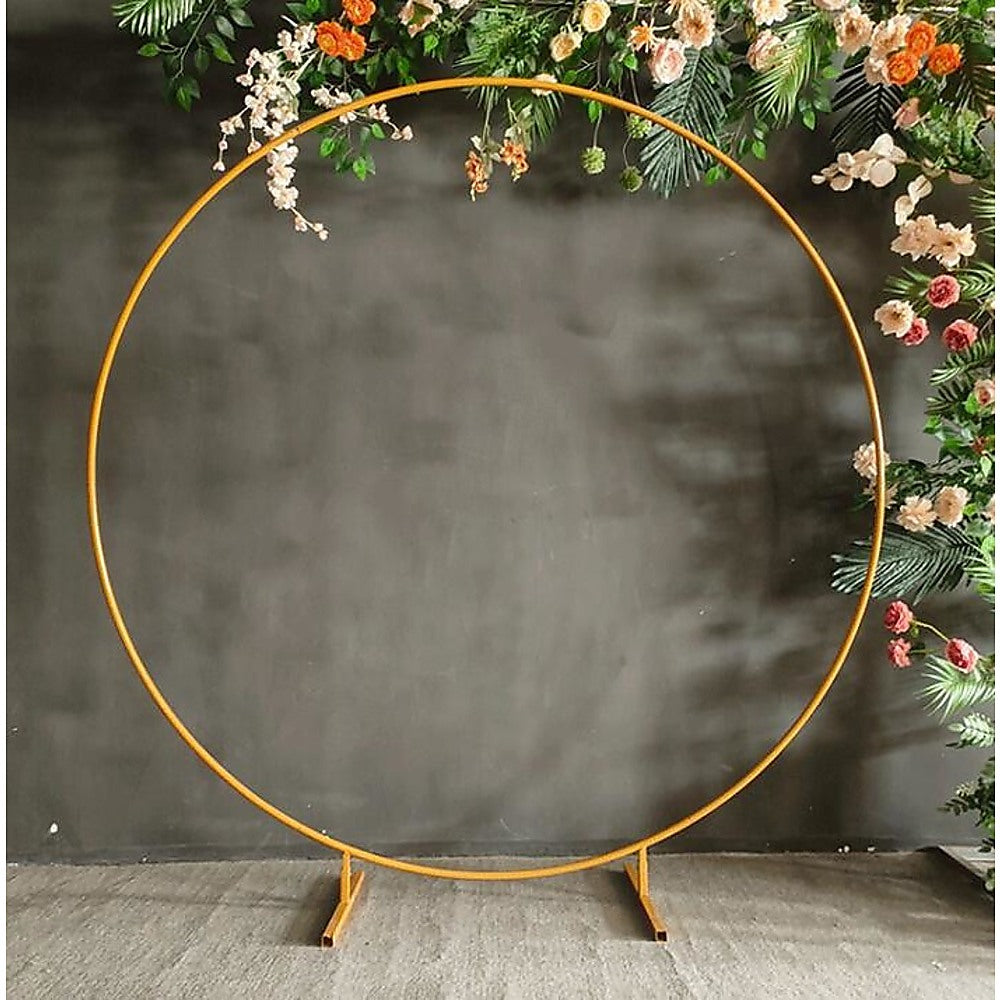 Gardening Accessories: 2M Wedding Hoop Round Circle Arch Backdrop Flower Display Stand Frame Background