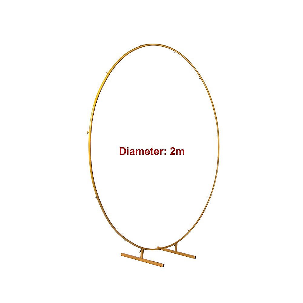 Gardening Accessories: 2M Wedding Hoop Round Circle Arch Backdrop Flower Display Stand Frame Background