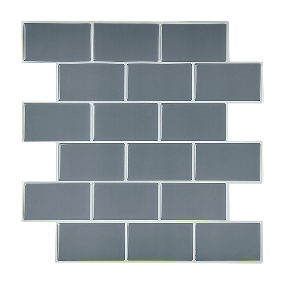 Tiles 3D Peel and Stick Wall Tile Dark Grey 10 Sheets