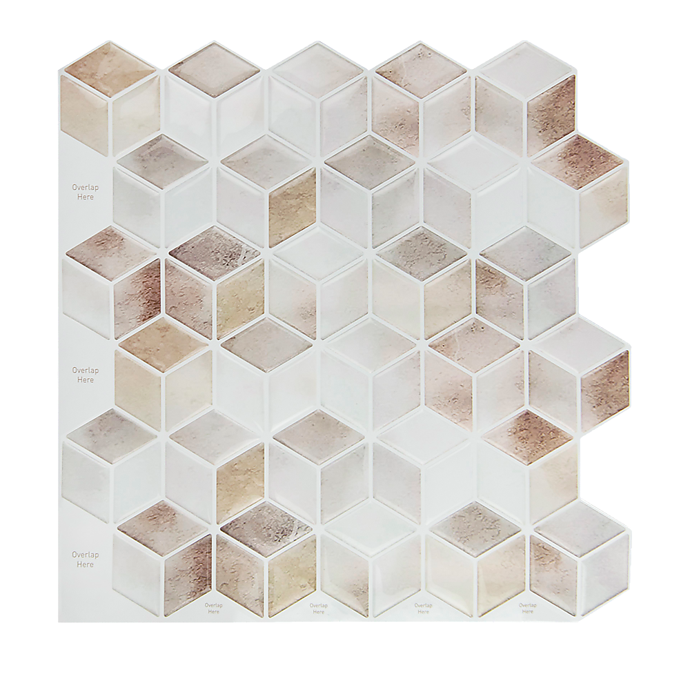 Building Materials: Tiles 3D Peel and Stick Wall Tile Shell Mosaic 10 Sheets