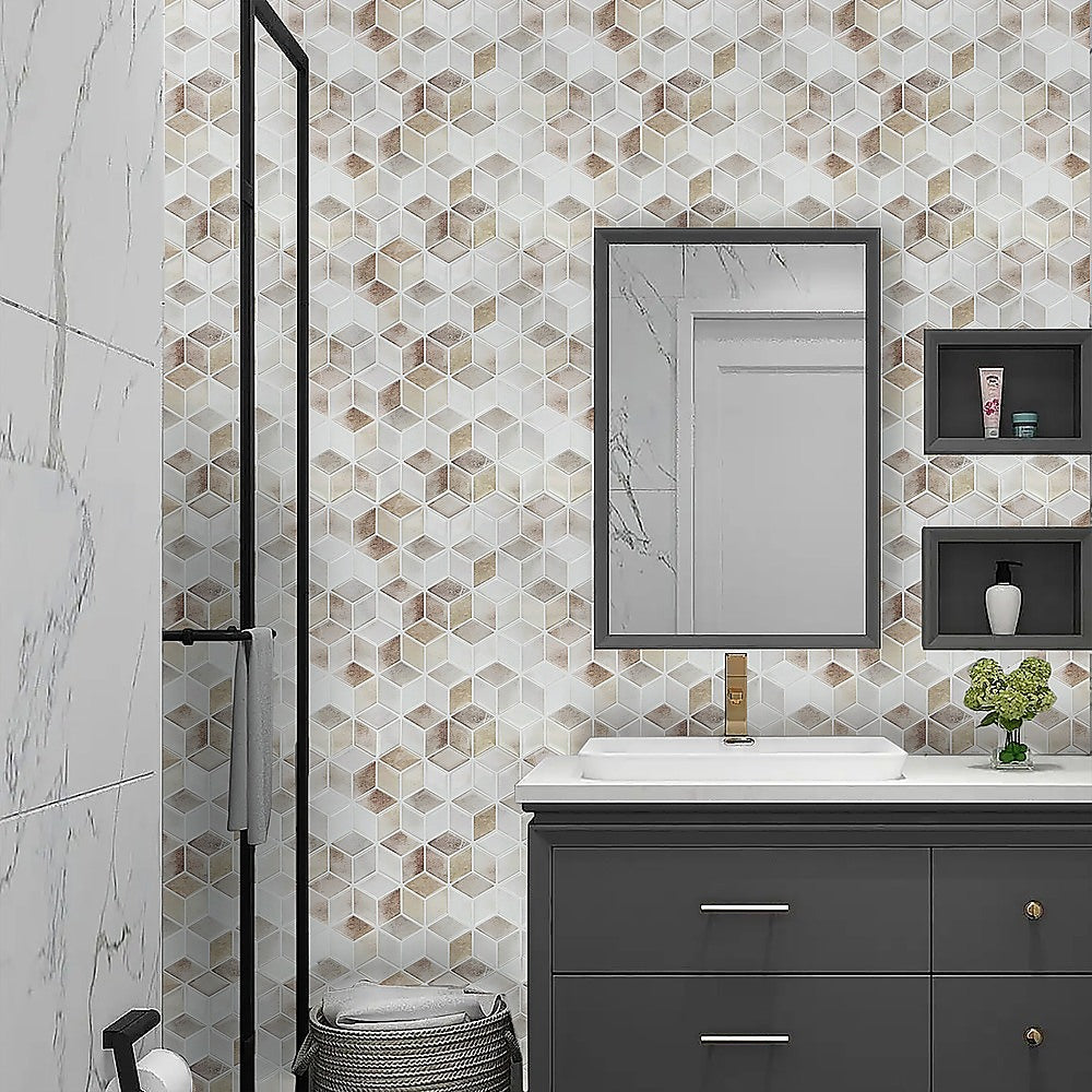 Building Materials: Tiles 3D Peel and Stick Wall Tile Shell Mosaic 10 Sheets