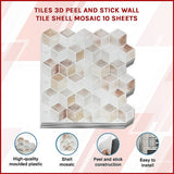 Building Materials: Tiles 3D Peel and Stick Wall Tile Shell Mosaic 10 Sheets