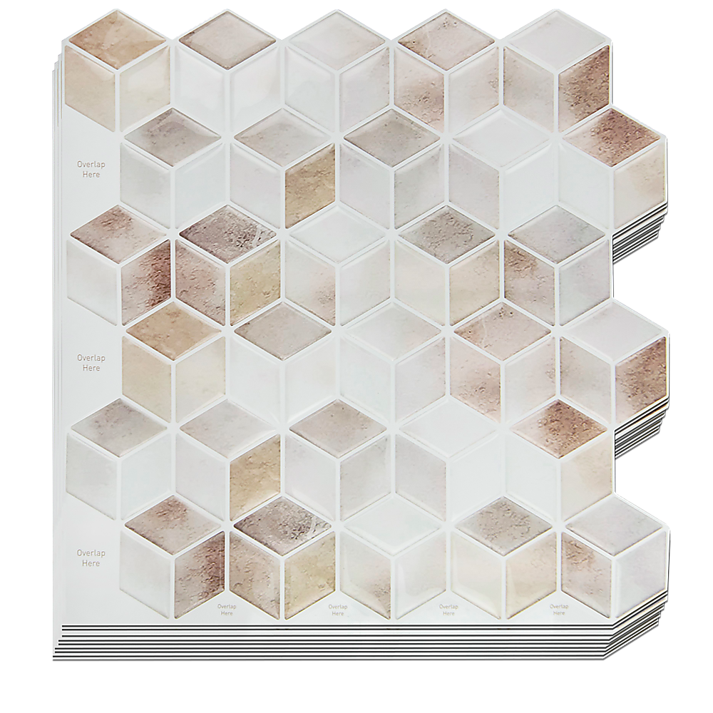 Building Materials: Tiles 3D Peel and Stick Wall Tile Shell Mosaic 10 Sheets