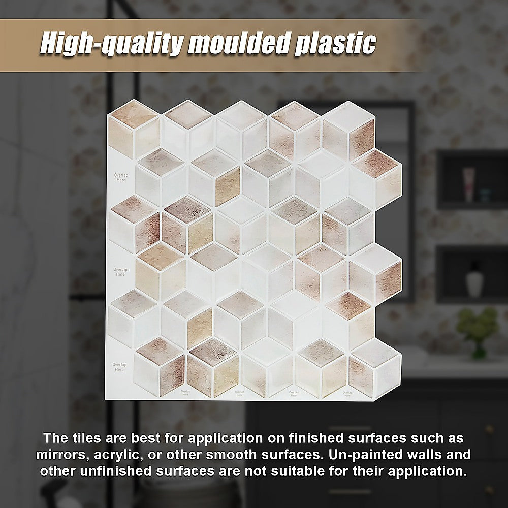 Building Materials: Tiles 3D Peel and Stick Wall Tile Shell Mosaic 10 Sheets