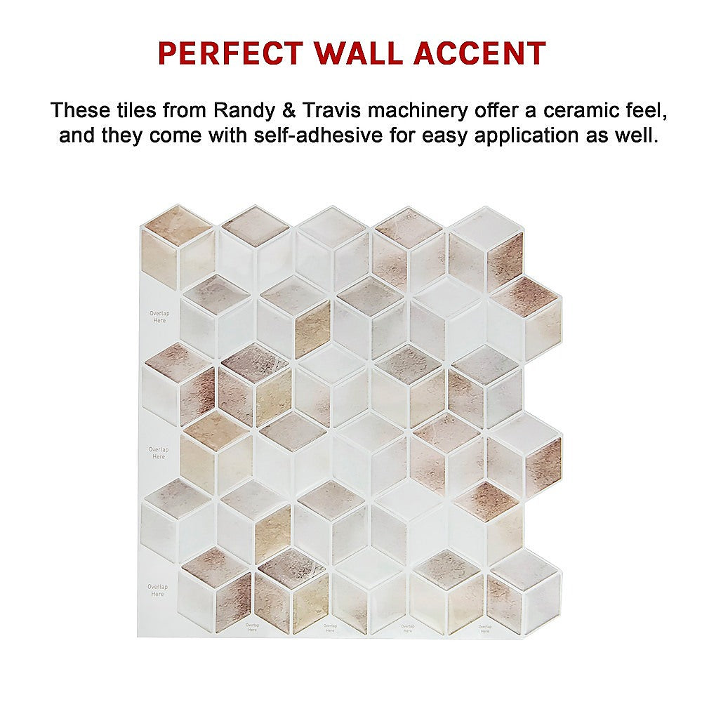 Building Materials: Tiles 3D Peel and Stick Wall Tile Shell Mosaic 10 Sheets