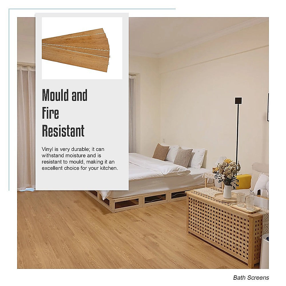 Vinyl Floor Tiles Self Adhesive Flooring Oak Look Wood Grain 16 Pack 2.3SQM