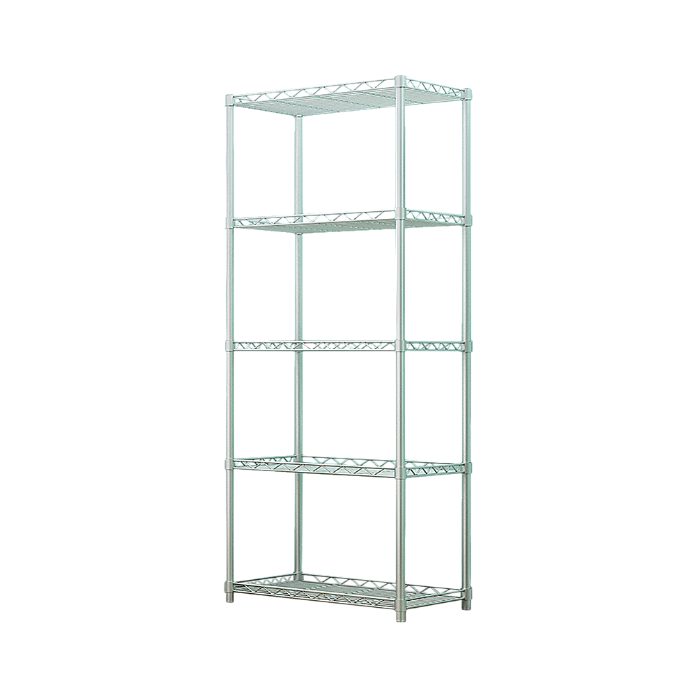 Storage Cabinets: 5 Tier Silver Metal Storage Rack Shelving Wire Shelf