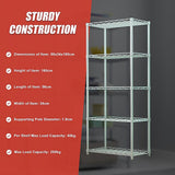 Storage Cabinets: 5 Tier Silver Metal Storage Rack Shelving Wire Shelf