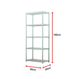 Storage Cabinets: 5 Tier Silver Metal Storage Rack Shelving Wire Shelf