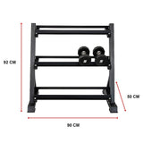 Gym Equipment & Accessories: Dumbbell Rack Storage Stand Hex Weight Heavy Duty 3 Tier Wide Home Gym Fitness