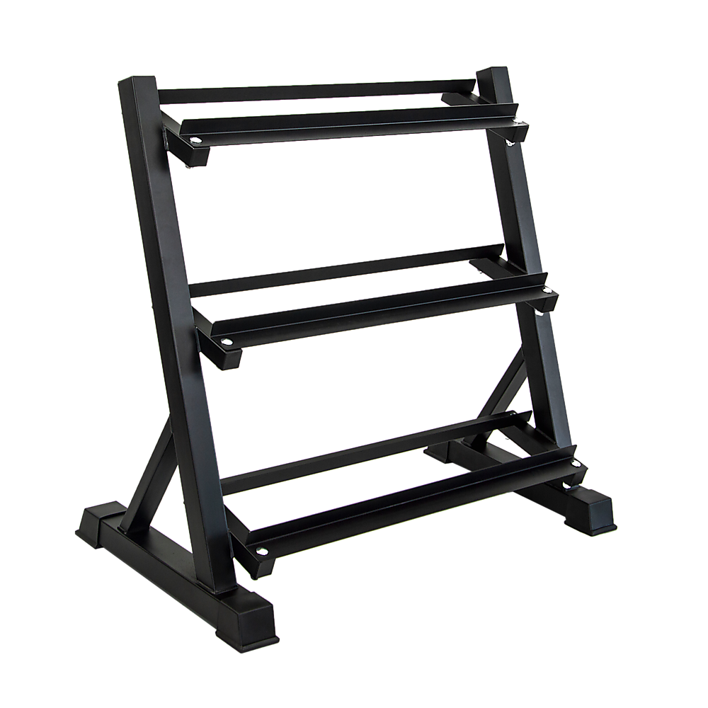 Gym Equipment & Accessories: Dumbbell Rack Storage Stand Hex Weight Heavy Duty 3 Tier Wide Home Gym Fitness