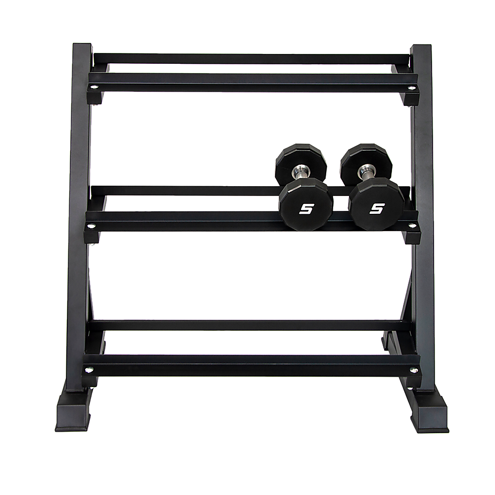 Gym Equipment & Accessories: Dumbbell Rack Storage Stand Hex Weight Heavy Duty 3 Tier Wide Home Gym Fitness